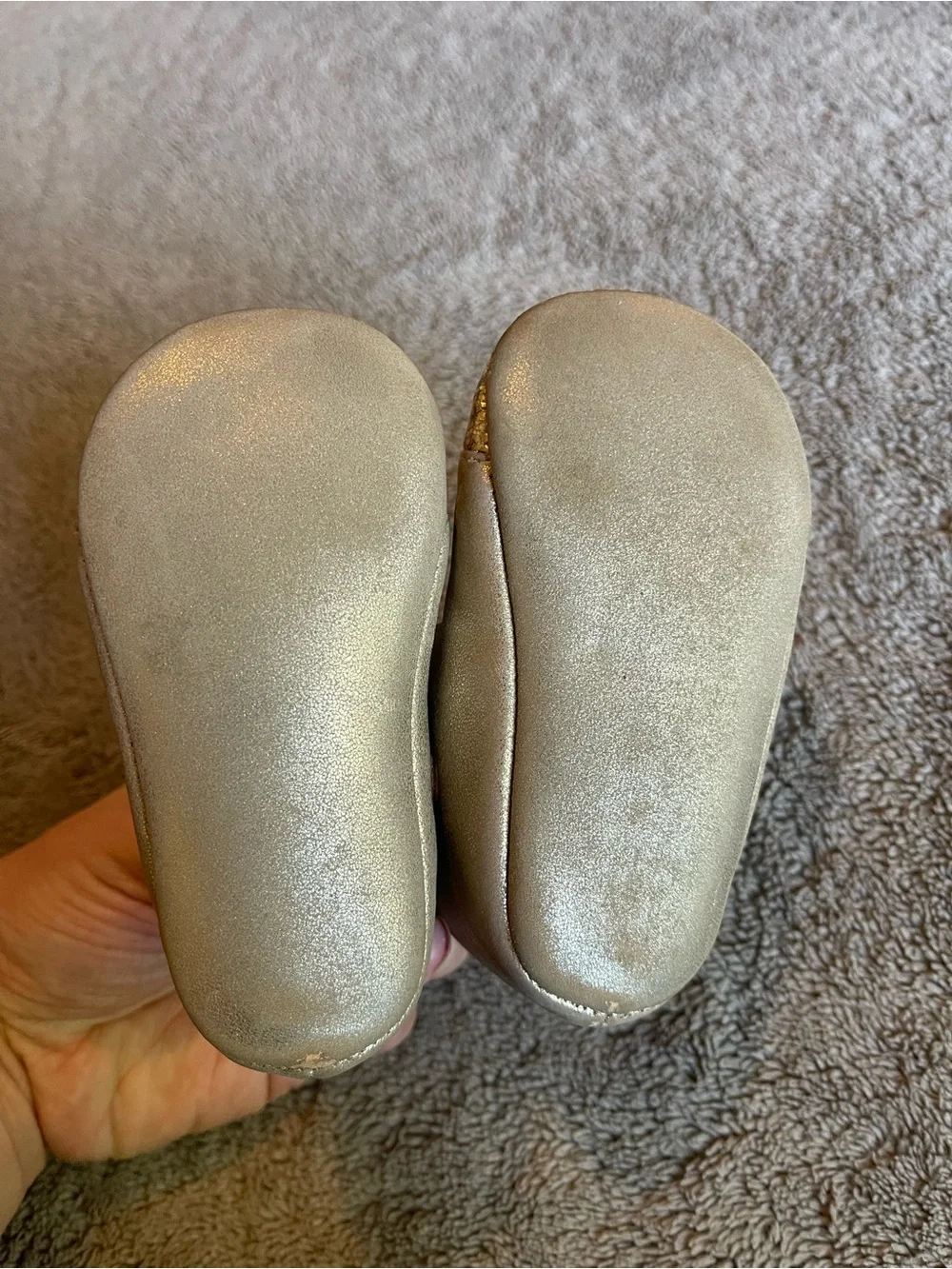 The Children's Place Metallic Gold Glitter Mary Jane Baby Shoes